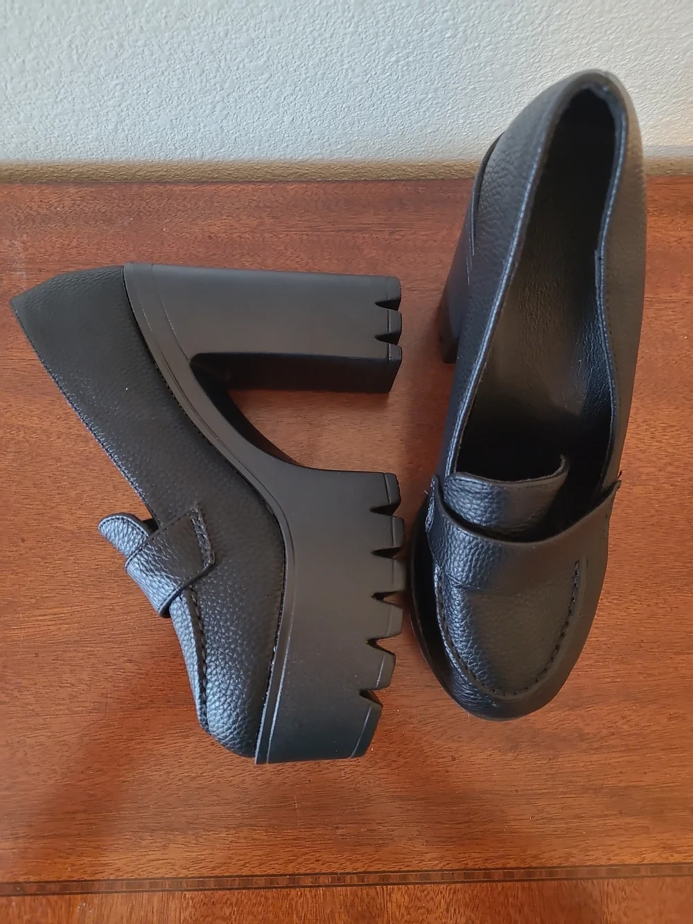 Chunky Goth Paltform Loafers Block Heel